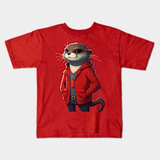 Mr. Otter Detective on the Case Kids T-Shirt